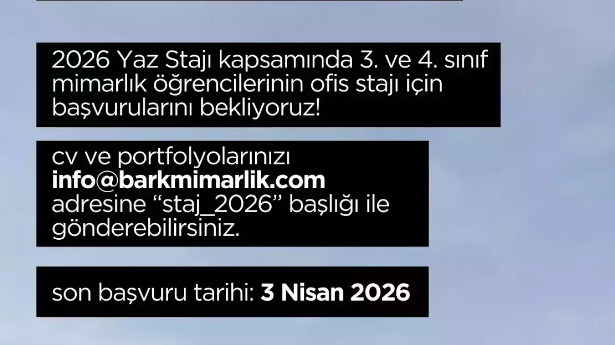 2026 Yaz Stajı Başvuruları - Main View