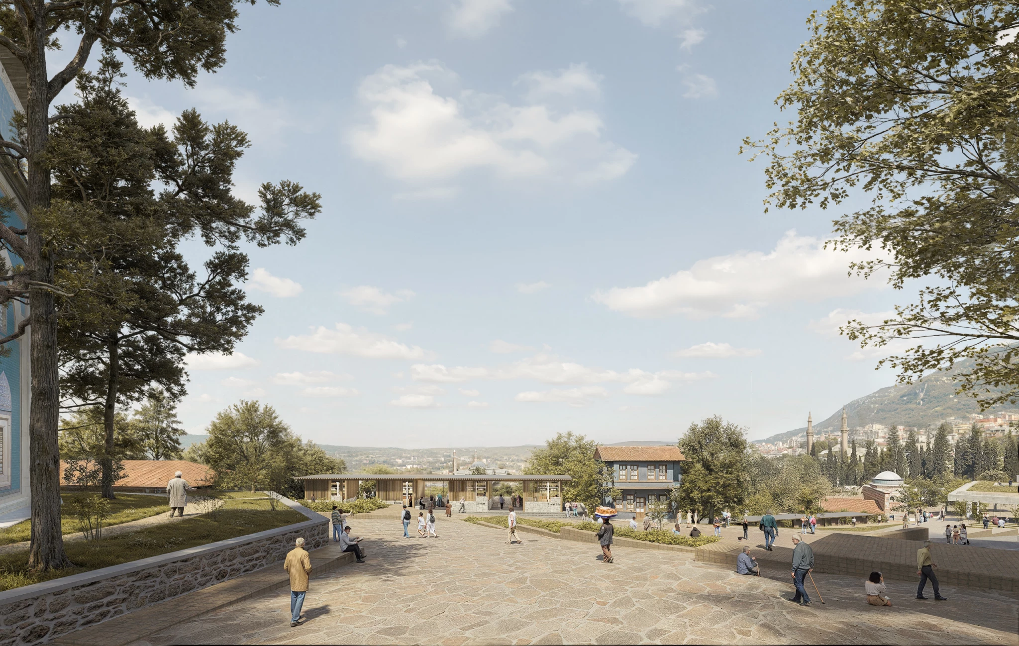 Yeşil Türbe Üst Meydanından Emirsultana Bakış