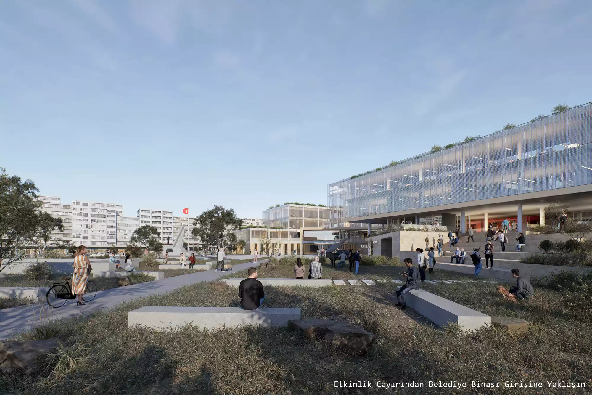 Etkinlik Çayırından Belediye Binasına Yaklaşım